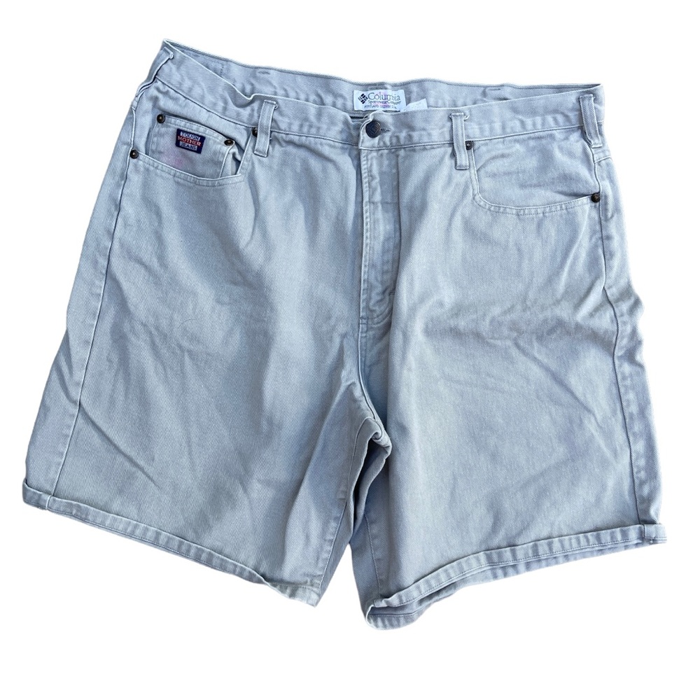 Vintage COLUMBIA Tough Mother Jeans khaki denim shorts Men's 40 Granola 90's